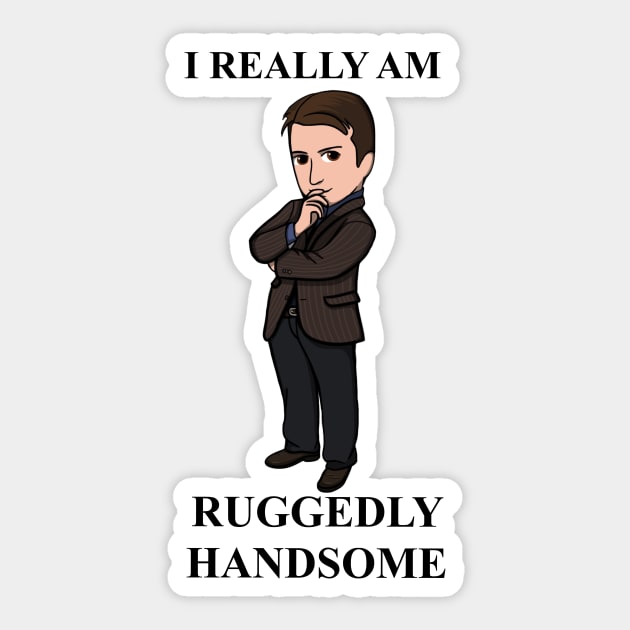 Ruggedly Handsome Sticker by CraftyNinja